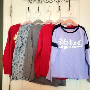 Children's Place bundle with 5 long sleeved shirts, girls size 7/8